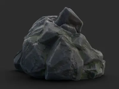 Rock Skull 1001 - Grey Jagged Stone Low-poly 3D model