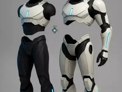 Futuristic Humanoid Robot Armor Sci Fi Character 3D model