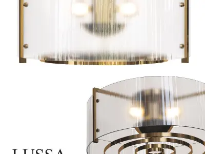 LUSSA brass and glass ceiling light 3D model