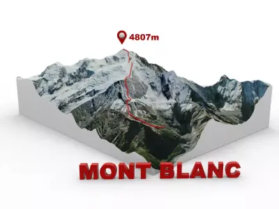 Mont Blanc 3D map 3D model