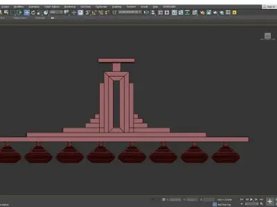 ART DECO CHANDELIER Low-poly 3D model