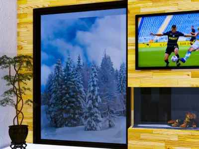 Fireplace with Window Free 3D model