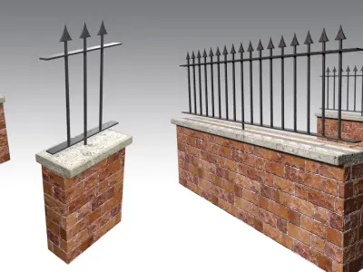 Brick Wall Pack PBR - Modular - Version 2 -  Low-poly 3D model