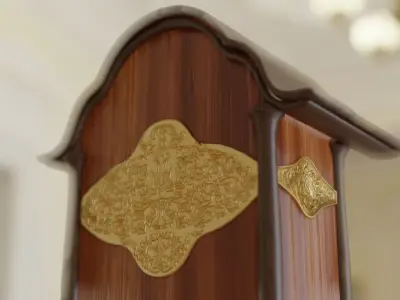 Retro Clock with hand-painted patterns 3D model