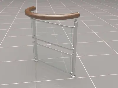 Glass Fence Railing 3D model