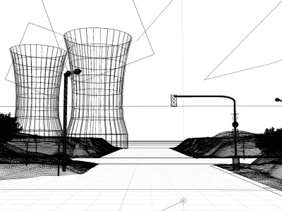 Forest Road With all the assets 3D model