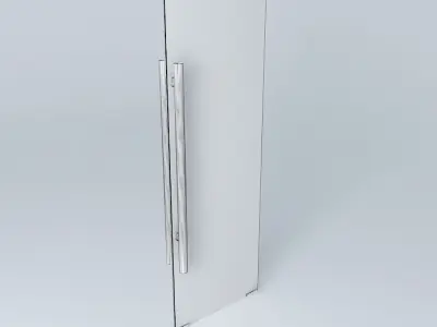 GLASS DOOR with glass, lock and hinger. Free 3D model