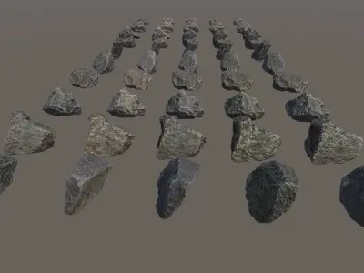 Scanned Rocks Collection 02 - High Detail Low-poly 3D model