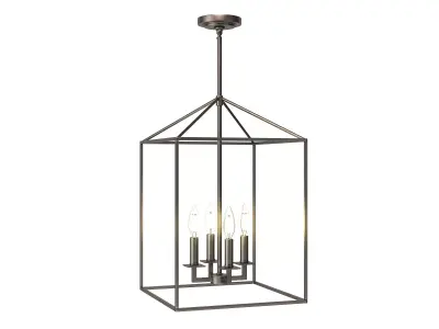 Ellis 4 - Light Lantern Rectangle Chandelier 3D model