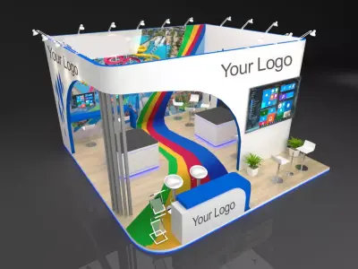 Exhibition Stand - 6m x 6m 3D model 3D model