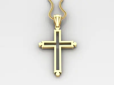 High Cross Pendant Light Gold 18K 4CP039 3D print model