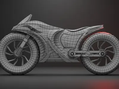 Sci-fi Bike - Lowpoly Low-poly 3D model
