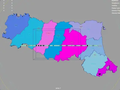 Emilia Romagna  Italy map region geography political geographic 3D model