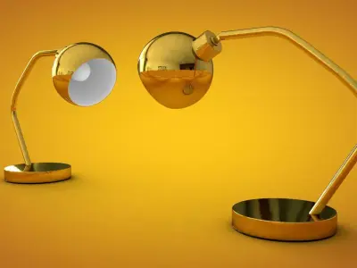 Table Lamp Gold 3D model