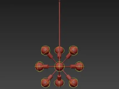LIMELIGHT modern brass chandelier with glass globes 3D model