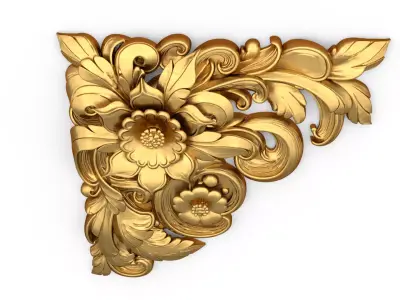 Classic carved corner decor ornament cnc 3d printing stl 06 3D print model purchase