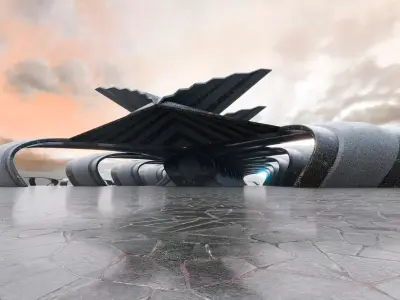 Parametric Architectural Passage- Architectural Background- V2U5 Low-poly 3D model