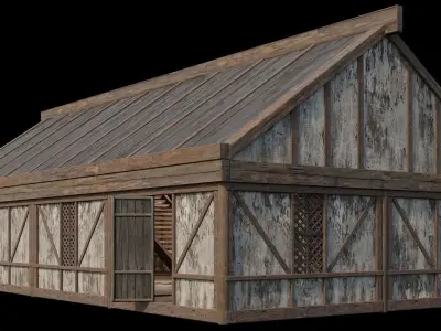 Medieval Houses 36- 4K Textures Game Ready Low-poly 3D model