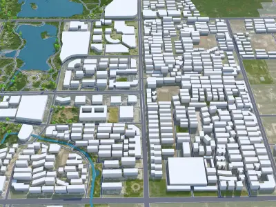 Ma anshan Anhui China 35km Low-poly 3D model