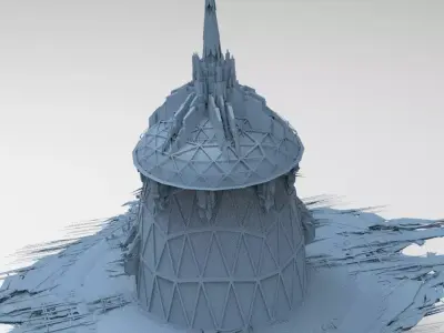 Sci Fi Locust Hive Science Dome 3D model