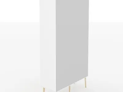 Diana 2 Drawer and 2 Door Wardrobe 3D model