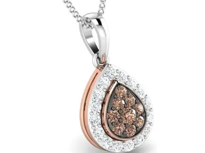 SWAZ12PD rose gold and diamond pendant 3D print model