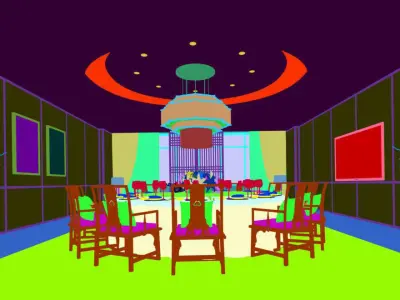 Business Restaurant - Coffee - Banquet  43 3D model