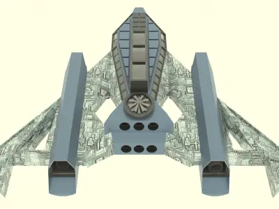 Jupiter - 500 Spaceship  Low-poly 3D model