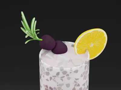 BlackBerry Vodka Low-poly 3D model