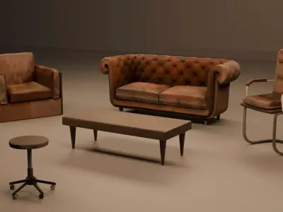 Chair Set 3D model