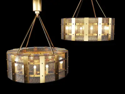 Transparent Textured Murano Art Glass Chandelier 3D model