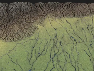 Almaty - Topography Terrain Model 3D Model Pack