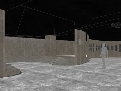 A minimalist exhibition hall case full of artistic sense 3D model