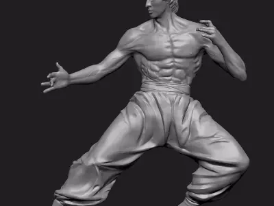 Bruce Lee Statue Zbrush 3D model