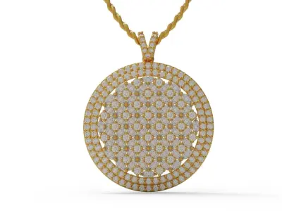 Pendant oval in rose gold 3D print model