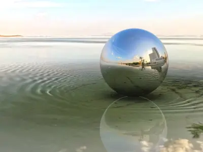 Modern Coastal Resort HDRI at Sunrise Low-poly 3D model