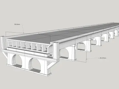 Concrete Double Track Bridge N Scale 3D print model