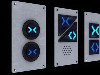 Door Buttons Free Free low-poly 3D model