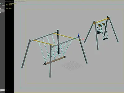 Modern Swing Set with Multiple Seats 3D model