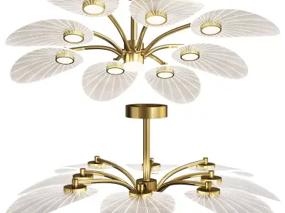 Leaf Semi Flush Mount Light Low-poly 3D model