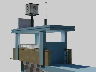 Underground platform building 3D model