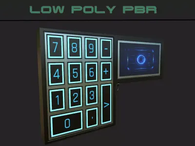 Sci-fi Security Keypad Low-poly 3D model