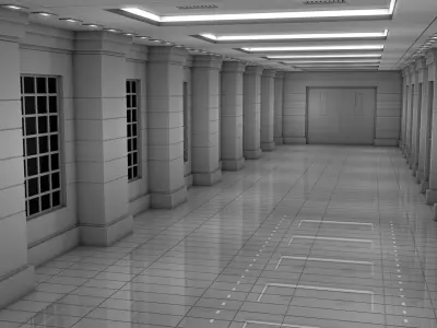 Apartment Hallway 3D model