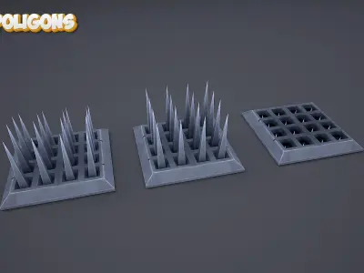 Stylized traps pack Low-poly 3D model