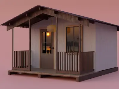 american house  Low-poly 3D model