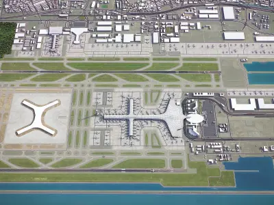 Shenzhen Baoan Airport Low-poly 3D model