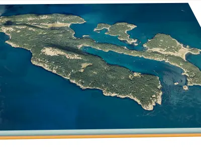 Stuart Island full 3d model terrain  Low-poly 3D model