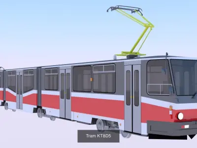 Stadler and KT8D5 trams 3D Model Pack