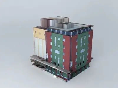 Former grain warehouse reconstructed Free 3D model