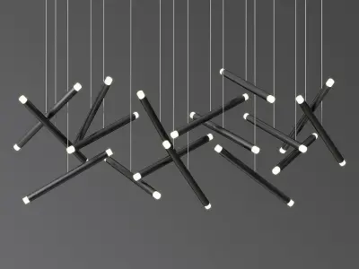 Dutti led chandelier 3D model purchase